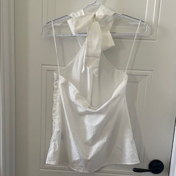 J. Crew White Poplin Cotton Halter Top - Picture 5 of 7